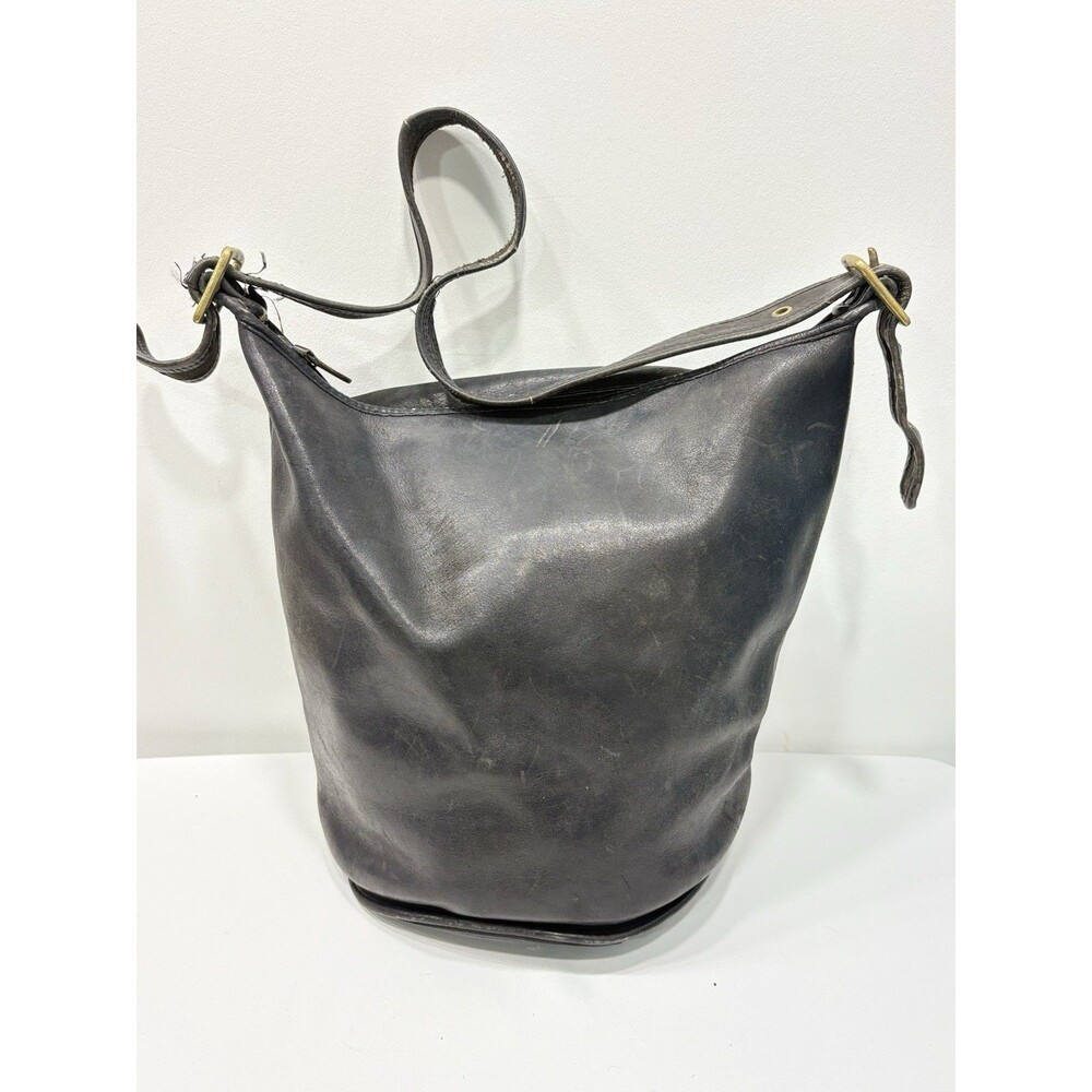 VTG Coach Purse Handbag Bucket Black Leather Bag RARE needs TLC 027-5107 Y2K
